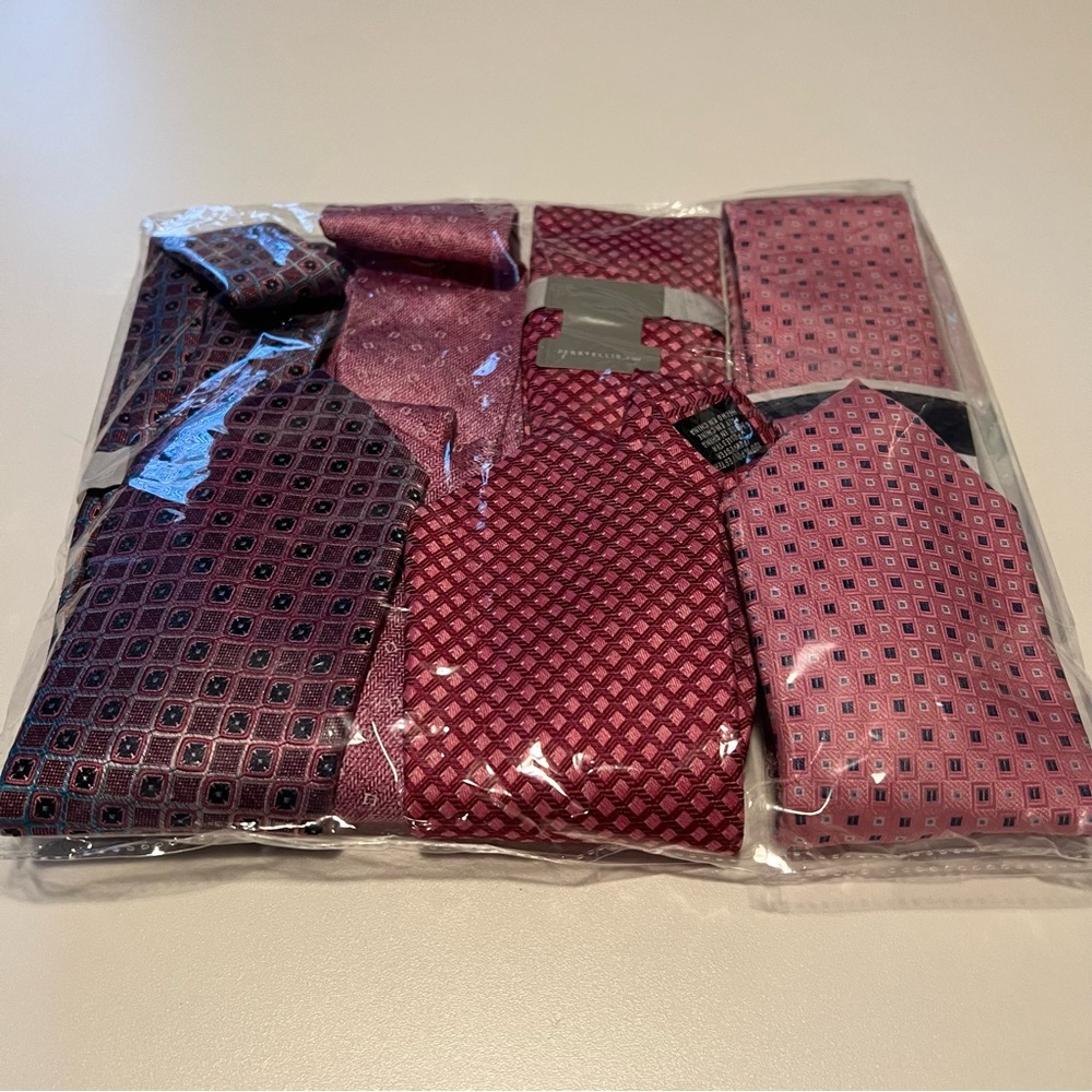 Michael Kors, Perry Ellis and Club Room Elegant Pink and Red Ties Set - Picture 10 of 11